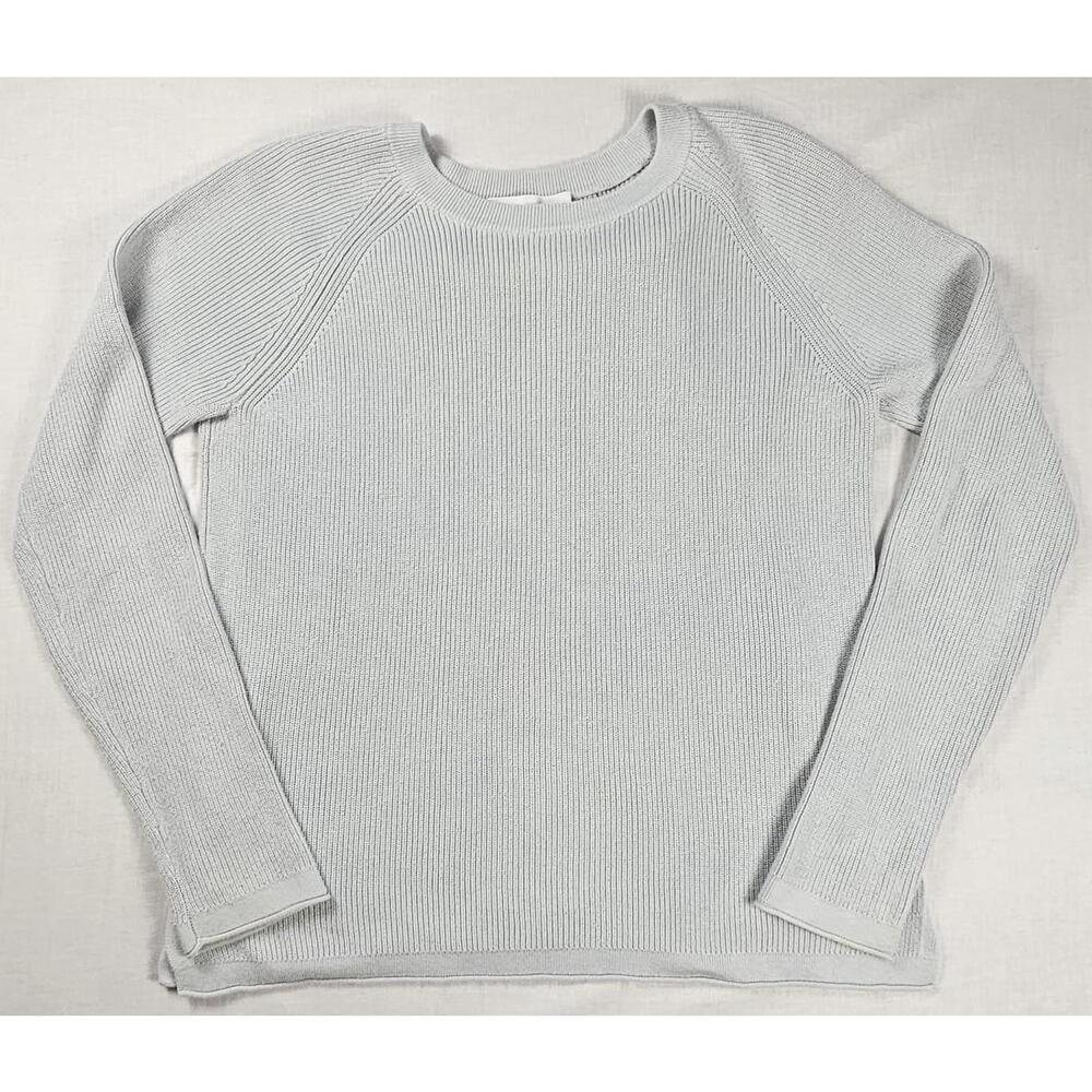 White + Warren Womens Ribbed Crew Neck Cotton Blend Sweater Size Extra Small EUC